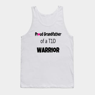 Proud Grandfather - Black Text - Pink Heart Tank Top